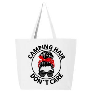 Camping Hair Don´t Care Mom Messy Bun Hair Camping Lovers Meaningful Gift 25L Jumbo Tote