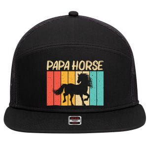 Cool Horse Design Horseback Riding Horse Lover Gift 7 Panel Mesh Trucker Snapback Hat