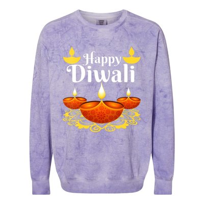 Cool Happy Diwali Festival Of Light Diva Lanterns Colorblast Crewneck Sweatshirt