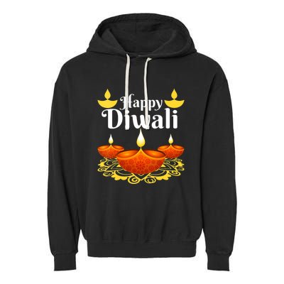 Cool Happy Diwali Festival Of Light Diva Lanterns Garment-Dyed Fleece Hoodie