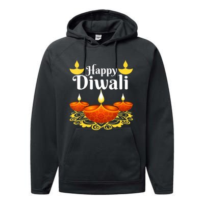 Cool Happy Diwali Festival Of Light Diva Lanterns Performance Fleece Hoodie