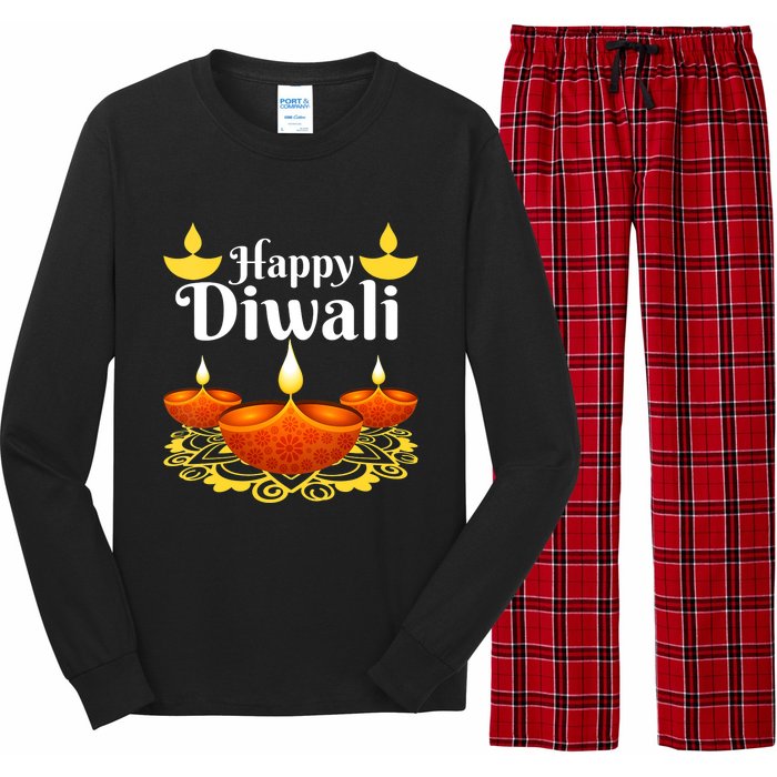 Cool Happy Diwali Festival Of Light Diva Lanterns Long Sleeve Pajama Set