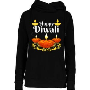 Cool Happy Diwali Festival Of Light Diva Lanterns Womens Funnel Neck Pullover Hood