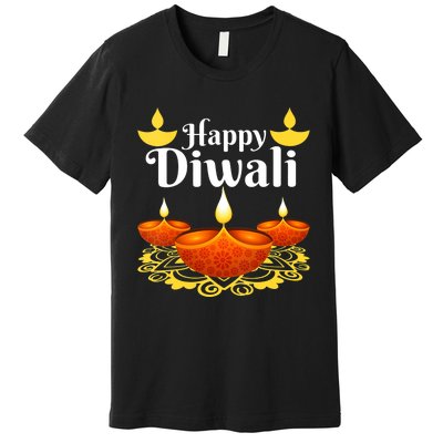 Cool Happy Diwali Festival Of Light Diva Lanterns Premium T-Shirt