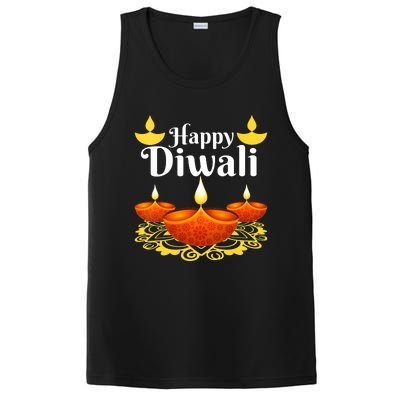 Cool Happy Diwali Festival Of Light Diva Lanterns PosiCharge Competitor Tank