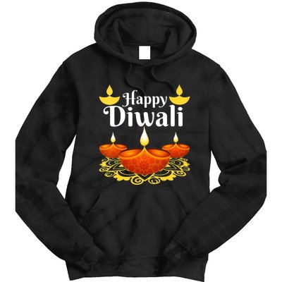 Cool Happy Diwali Festival Of Light Diva Lanterns Tie Dye Hoodie