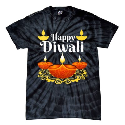 Cool Happy Diwali Festival Of Light Diva Lanterns Tie-Dye T-Shirt