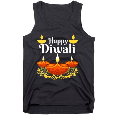 Cool Happy Diwali Festival Of Light Diva Lanterns Tank Top