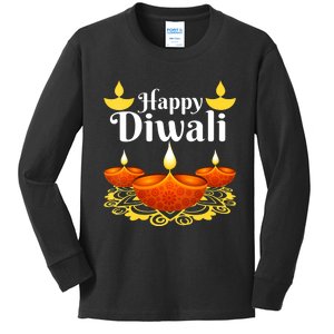 Cool Happy Diwali Festival Of Light Diva Lanterns Kids Long Sleeve Shirt