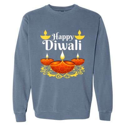 Cool Happy Diwali Festival Of Light Diva Lanterns Garment-Dyed Sweatshirt