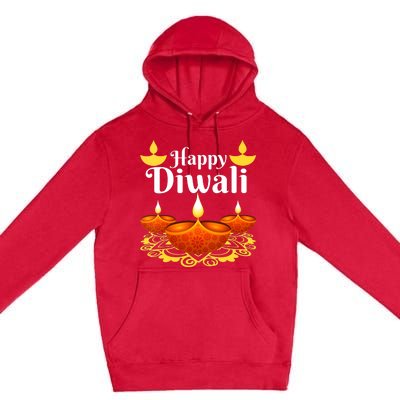 Cool Happy Diwali Festival Of Light Diva Lanterns Premium Pullover Hoodie