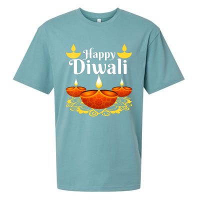 Cool Happy Diwali Festival Of Light Diva Lanterns Sueded Cloud Jersey T-Shirt