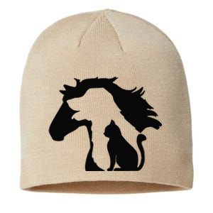 Cute Horse Dog Cat Lover Tee Women Mother's Day Sustainable Beanie