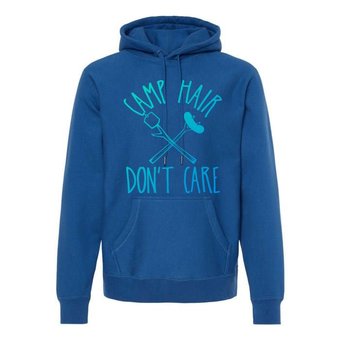 Camp Hair Dont Care Cute Camping Adventure Funny Gift Premium Hoodie