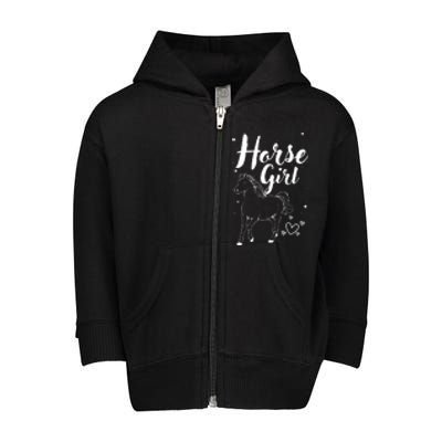 Cool Horse  Design For  Horse Lover Equestrian Toddler Zip Fleece Hoodie