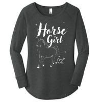 Cool Horse  Design For  Horse Lover Equestrian Women's Perfect Tri Tunic Long Sleeve Shirt