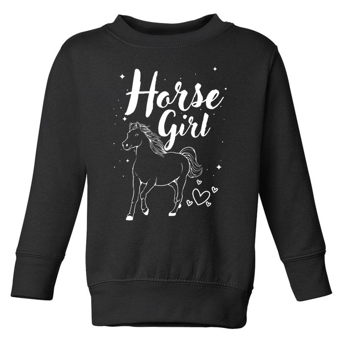 Cool Horse  Design For  Horse Lover Equestrian Toddler Sweatshirt