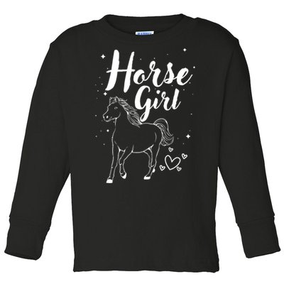 Cool Horse  Design For  Horse Lover Equestrian Toddler Long Sleeve Shirt