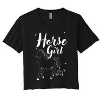 Cool Horse  Design For  Horse Lover Equestrian Women's Crop Top Tee