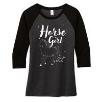 Cool Horse  Design For  Horse Lover Equestrian Women's Tri-Blend 3/4-Sleeve Raglan Shirt