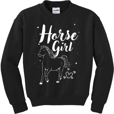 Cool Horse  Design For  Horse Lover Equestrian Kids Sweatshirt