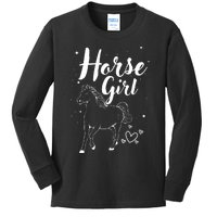 Cool Horse  Design For  Horse Lover Equestrian Kids Long Sleeve Shirt