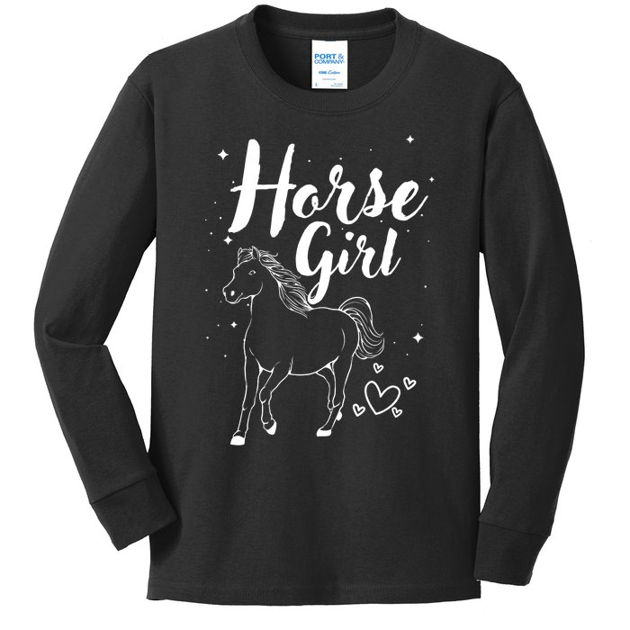 Cool Horse  Design For  Horse Lover Equestrian Kids Long Sleeve Shirt