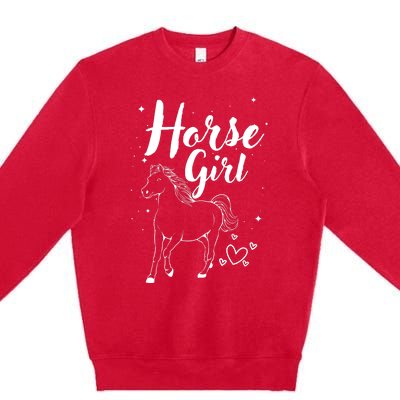 Cool Horse  Design For  Horse Lover Equestrian Premium Crewneck Sweatshirt