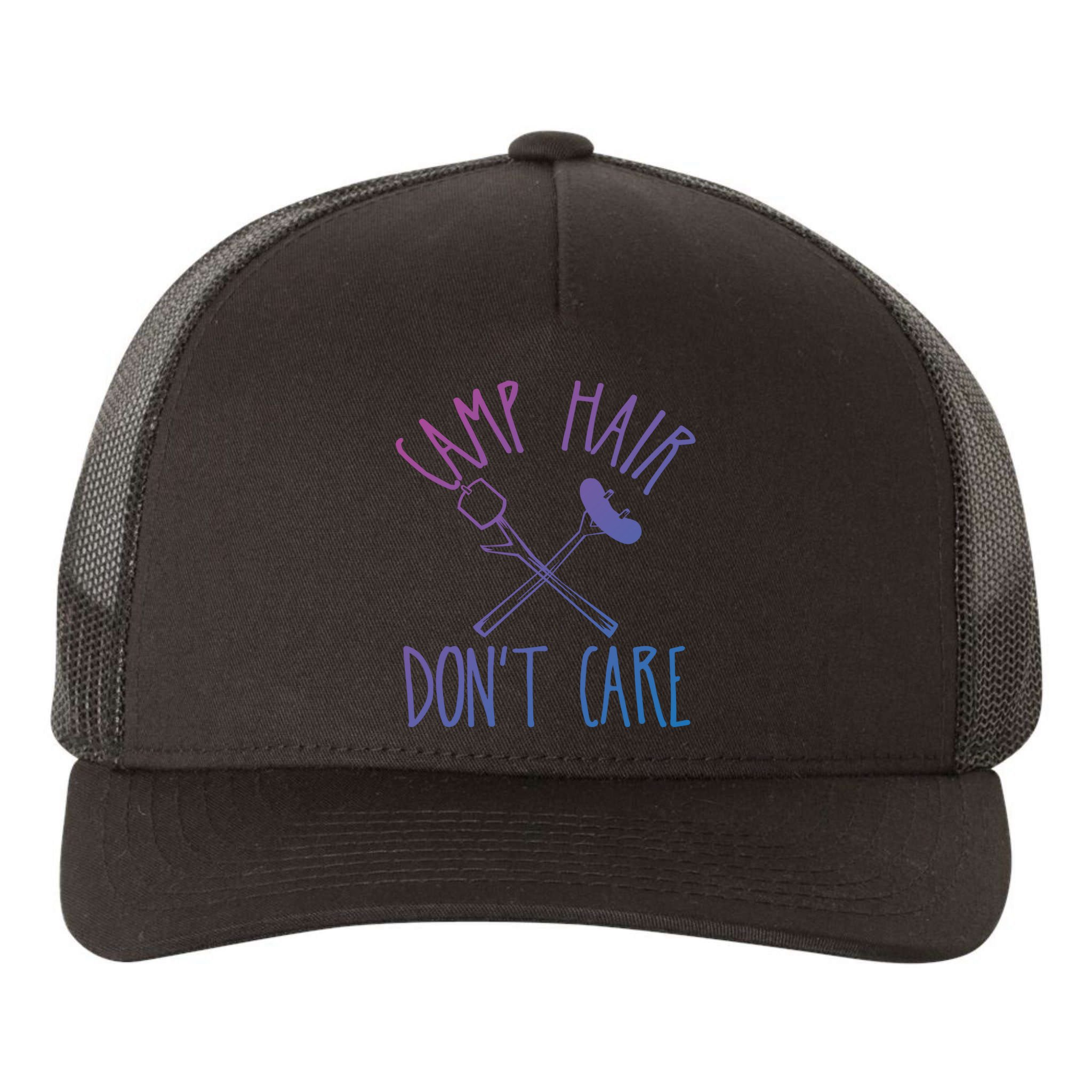Camp Hair Dont Care Cute Camping Adventure Funny Gift Yupoong Adult 5-Panel Trucker Hat