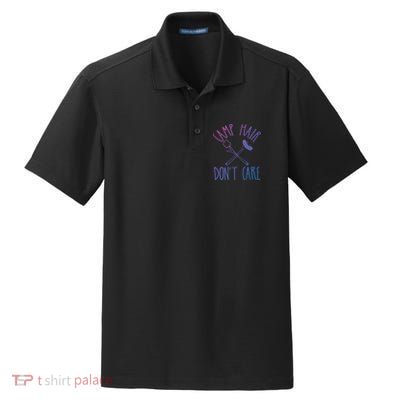 Camp Hair Dont Care Cute Camping Adventure Funny Gift Dry Zone Grid Polo