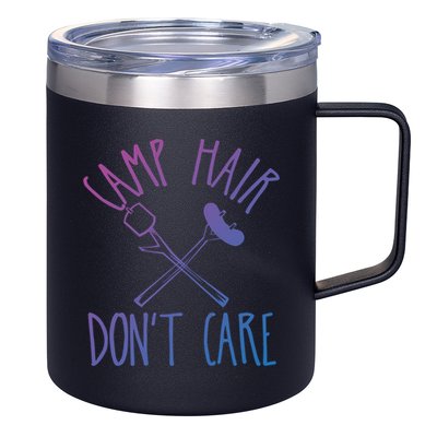 Camp Hair Dont Care Cute Camping Adventure Funny Gift 12oz Stainless Steel Coffee Mug
