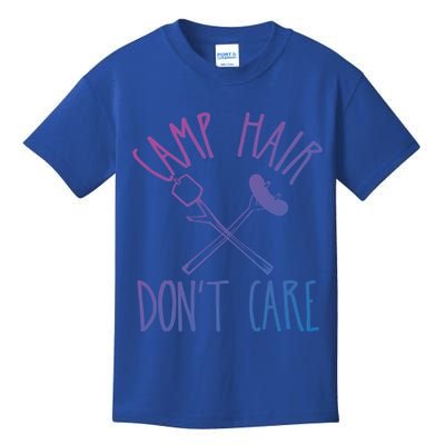 Camp Hair Dont Care Cute Camping Adventure Funny Gift Kids T-Shirt