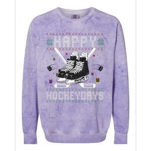 Christmas Hockey Day Sports Outfit Colorblast Crewneck Sweatshirt