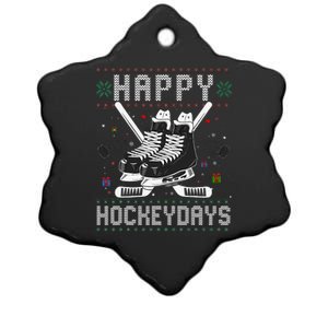 Christmas Hockey Day Sports Outfit Ceramic Star Ornament