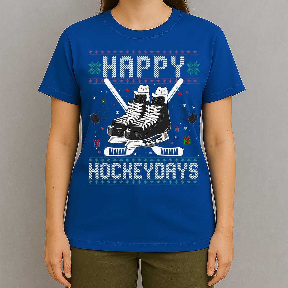 Christmas Hockey Day Sports Outfit T-Shirt