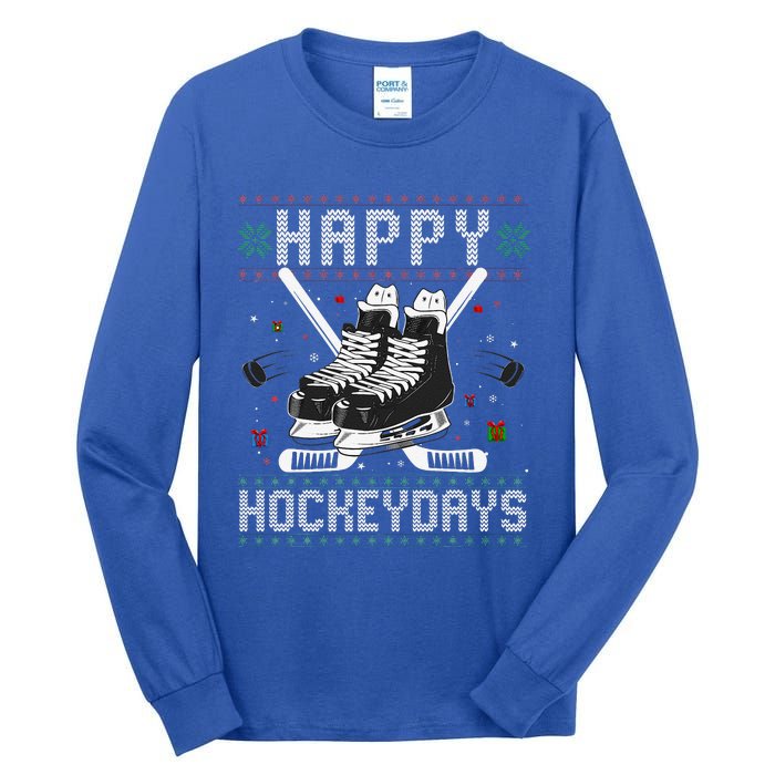 Christmas Hockey Day Sports Outfit Tall Long Sleeve T-Shirt