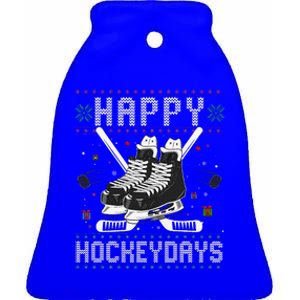 Christmas Hockey Day Sports Outfit Ceramic Bell Ornament