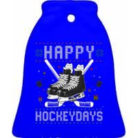 Christmas Hockey Day Sports Outfit Ceramic Bell Ornament