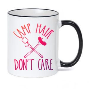 Camp Hair Dont Care Cute Camping Adventure Funny Gift 11oz Black Color Changing Mug