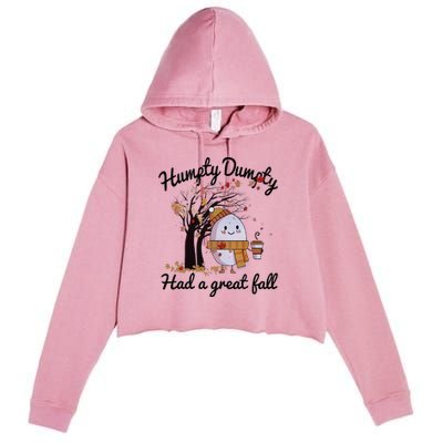 Cute Humpty Dumpty Had a Great Fall Hallothanksmas Crop Fleece Hoodie