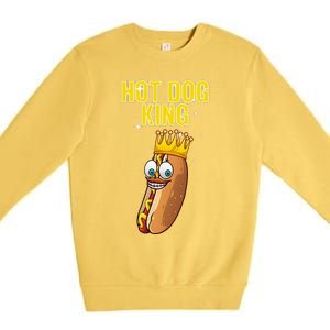 Cute Hot Dog Design For Women Food Hot Dog Lovers Premium Crewneck Sweatshirt