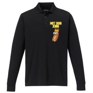 Cute Hot Dog Design For Women Food Hot Dog Lovers Performance Long Sleeve Polo