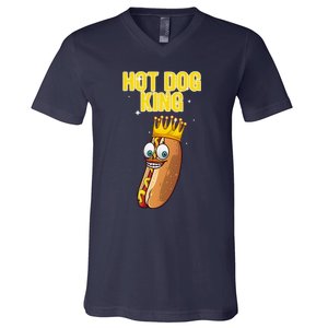 Cute Hot Dog Design For Women Food Hot Dog Lovers V-Neck T-Shirt