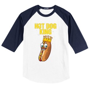 Cute Hot Dog Design For Women Food Hot Dog Lovers Baseball Sleeve Shirt