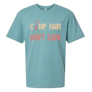 Camp Hair Dont Care Camping Camper Gift Sueded Cloud Jersey T-Shirt