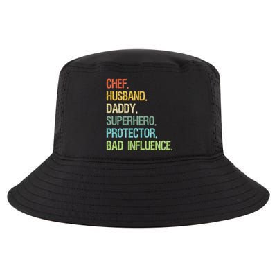 Chef Husband Daddy Superhero Protector Dad Gift Cool Comfort Performance Bucket Hat