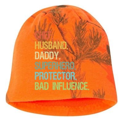 Chef Husband Daddy Superhero Protector Dad Gift Kati - Camo Knit Beanie