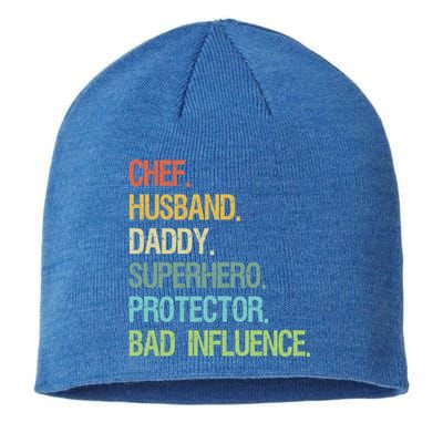 Chef Husband Daddy Superhero Protector Dad Gift Sustainable Beanie