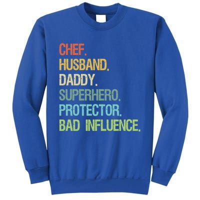 Chef Husband Daddy Superhero Protector Dad Gift Tall Sweatshirt