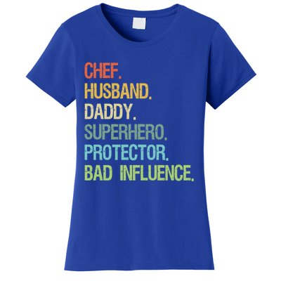 Chef Husband Daddy Superhero Protector Dad Gift Women's T-Shirt